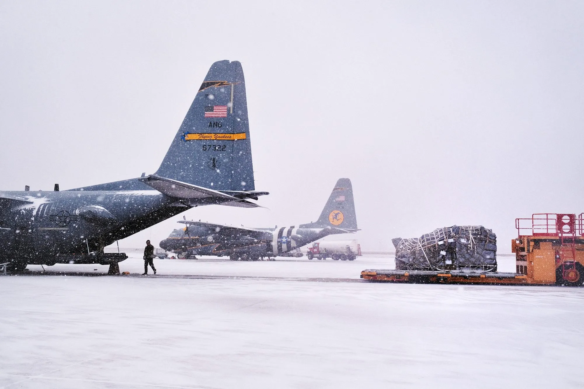 Our cargo is exchanged between the broken and the new C130